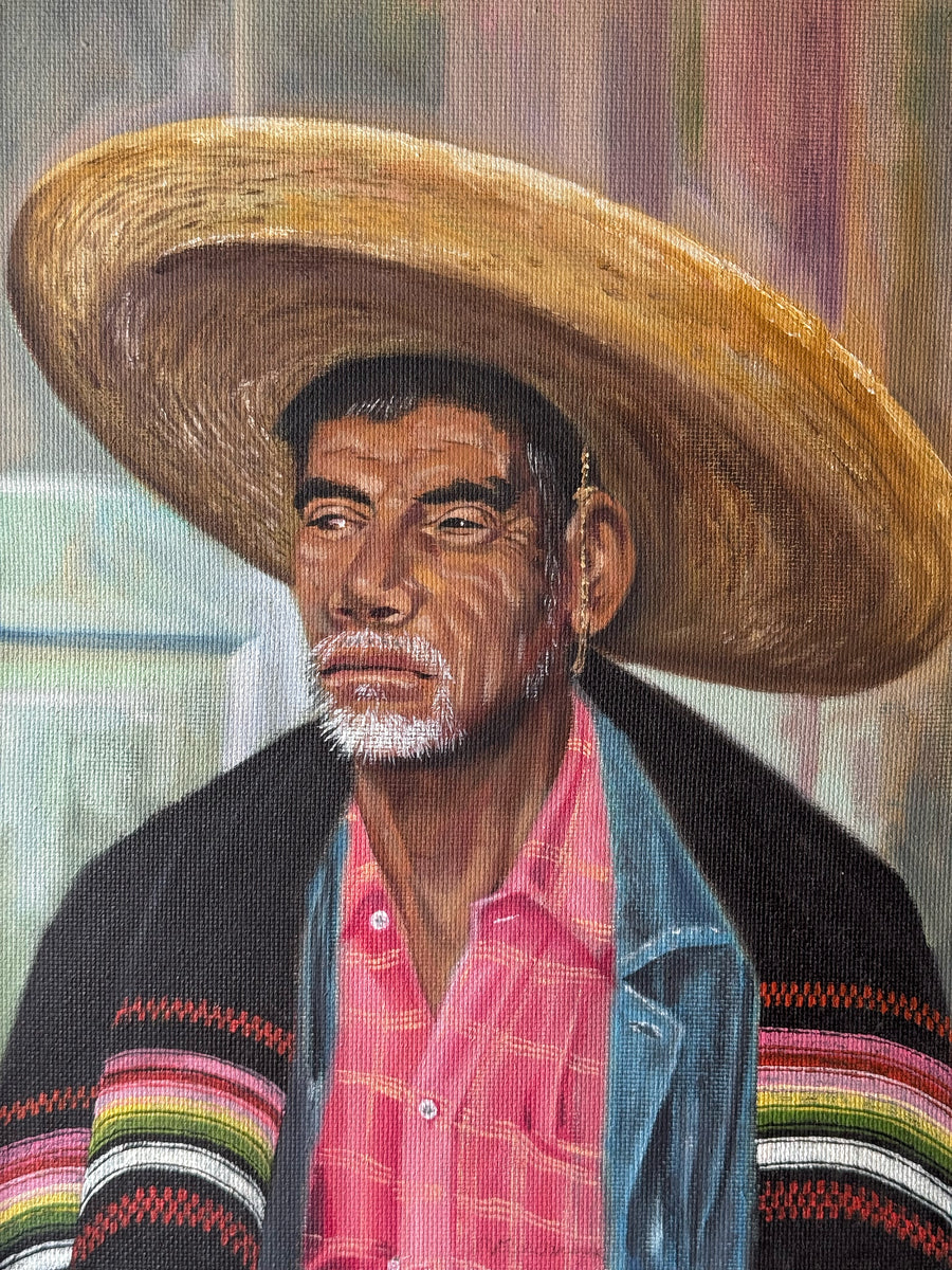 Vintage Mexican Abuelo Oil on Canvas – The Bohemian Find