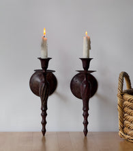 Load image into Gallery viewer, Vintage Pair of Bronze Candle Sconces
