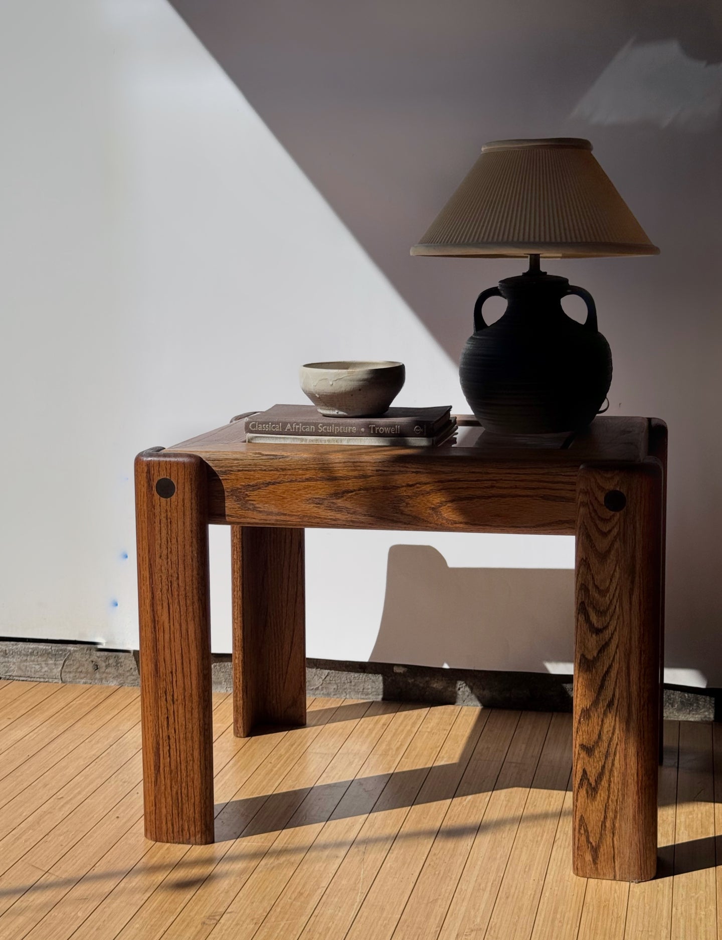 Vintage Chunky Oak End Table