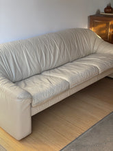 Load image into Gallery viewer, Vintage Post Modern Beige Leather Sofa