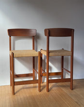 Load image into Gallery viewer, Vintage Teak Barstools w/ Rope Seats