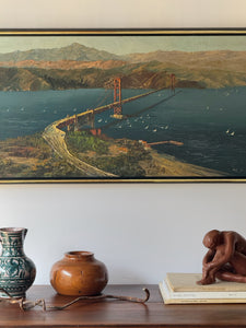 Vintage Original Impressionist Golden Gate Bridge. Oil On Canvas