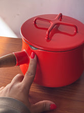 Load image into Gallery viewer, Vintage Dansk Red Enamel Steel Saucepan