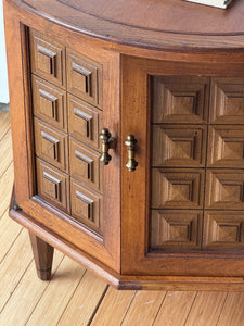 Vintage MCM Drum Storage Table