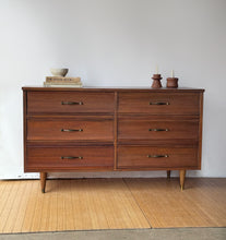 Load image into Gallery viewer, Vintage MCM Lowboy Dresser w/ Mirror
