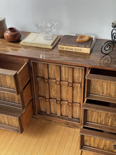 Load image into Gallery viewer, Mid Century Modern Lowboy Spanish Revival Dresser by Bassett Furniture