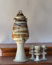 Load image into Gallery viewer, Vintage Studio Pottery Carafe with Matching Goblets