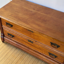 Load image into Gallery viewer, Antique Victorian Two Drawer Dresser Chest on Wheels