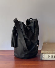 Load image into Gallery viewer, Vintage Black Leather Nicole Stevens Sling Bag