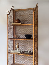 Load image into Gallery viewer, 1970&#39;s Vintage Tall Wicker Shelf