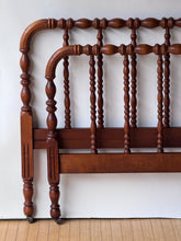 Load image into Gallery viewer, Antique Victorian Walnut Jenny Lind Style Spindle Bed Full Size