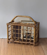 Load image into Gallery viewer, Vintage 1970's Rattan Magazine Rack