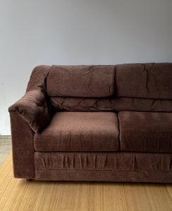 1970's Brown Upholstered Sofa