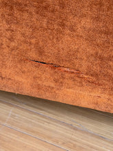Load image into Gallery viewer, 1970’s Plush Velvet Loveseat Sofa in Red Orange Upholstery