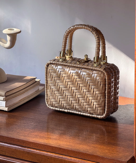 1960’s Vintage Marchioness Wicker Handbag Made In Hong Kong
