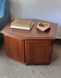 1970's Walnut Storage End Table