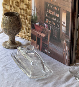 Vintage Glass Butter Dish