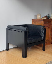 Load image into Gallery viewer, Vintage Black Postmodern Leather Chair by Brian Kane