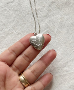 Vintage Sterling Silver Cupid Locket