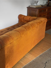 Load image into Gallery viewer, 1970’s Plush Velvet Sofa in Red Orange Upholstery