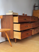 Load image into Gallery viewer, Vintage MCM Lowboy Dresser w/ Mirror