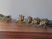 Load image into Gallery viewer, Vintage Brass Reindeer and Sleigh