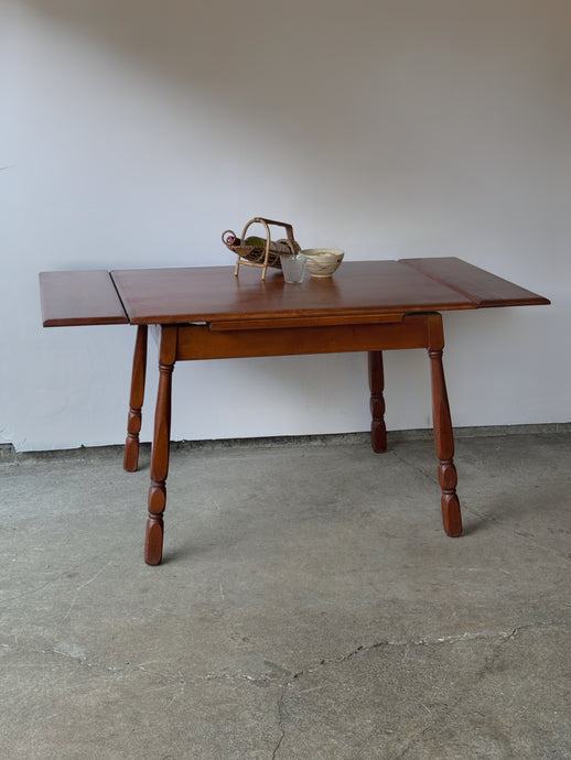 1950's Drop Leaf Maple Dining Table- Solid Wood