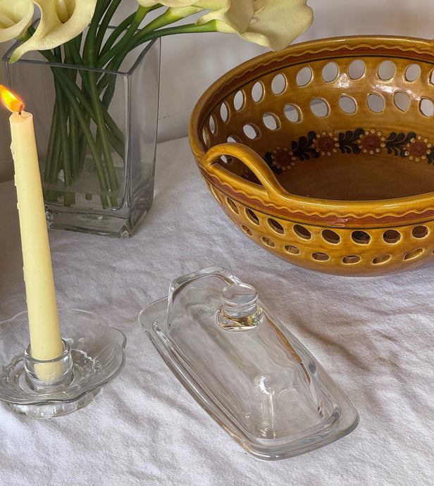 Vintage Glass Butter Dish