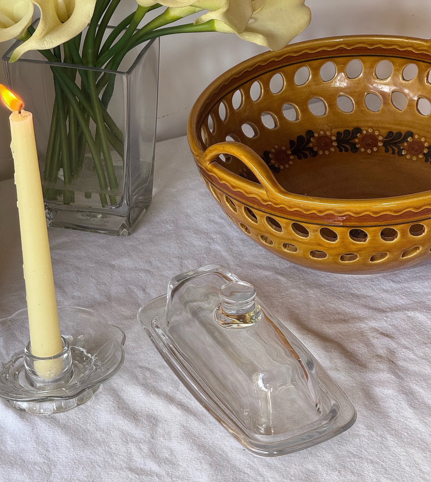 Vintage Glass Butter Dish