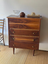 Load image into Gallery viewer, Vintage Walnut MCM Highboy Dresser by Fashion Flow