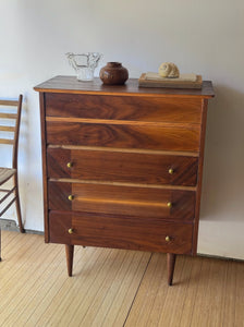 Vintage Walnut MCM Highboy Dresser by Fashion Flow