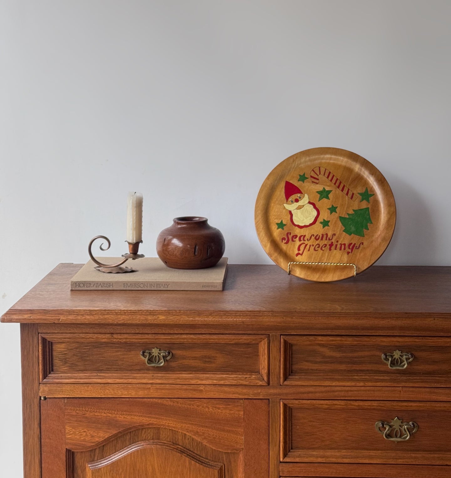 Vintage Wooden 1970'S Christmas Plates