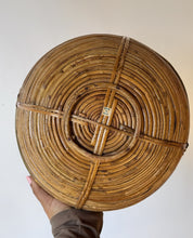 Load image into Gallery viewer, Vintage Rattan Basket w/ Brass Accents