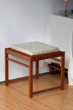 Load image into Gallery viewer, Vintage Teak Convertible Table &amp; Stool