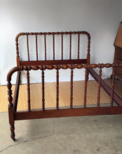 Load image into Gallery viewer, Antique Victorian Walnut Jenny Lind Style Spindle Bed Full Size