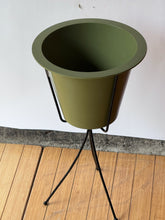 Load image into Gallery viewer, Vintage MCM Green Planter w/ Stand