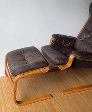 Load image into Gallery viewer, Vintage 1960’s Danish Leather Chair and Ottoman