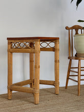 Load image into Gallery viewer, Vintage Rattan End Table