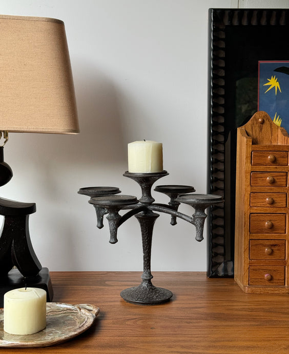Antique Cast Iron Candelabra