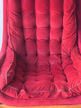 Load image into Gallery viewer, 1970's Tufted Red High Back Lounger