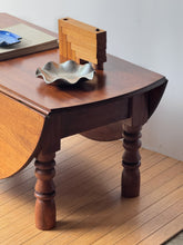 Load image into Gallery viewer, Vintage Handcrafted Wooden Drop Leaf Coffee Table with Drawer
