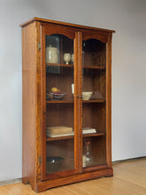 Load image into Gallery viewer, Antique Tall Wooden Display Cabinet