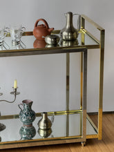 Load image into Gallery viewer, Mirrored Glass Brass &amp; Chrome Bar Cart