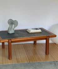 Load image into Gallery viewer, Danish Teak &amp; Stone Coffee Table