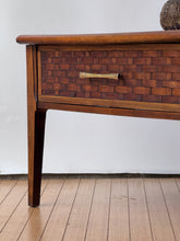 Load image into Gallery viewer, Mid Century Modern Walnut Basket Weave Table