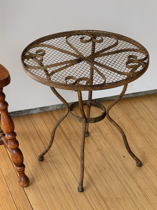 Antique Rustic Iron Side Table