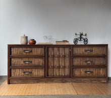 Load image into Gallery viewer, Mid Century Modern Lowboy Spanish Revival Dresser by Bassett Furniture