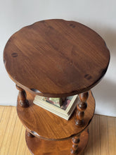 Load image into Gallery viewer, Vintage Round Tiered Spindle Table