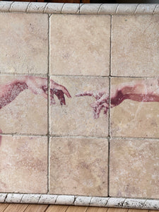 Michelangelo 'The Creation of Adam' Tiled Mural Wall Art