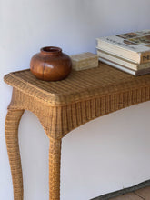 Load image into Gallery viewer, Vintage Wicker Console Table